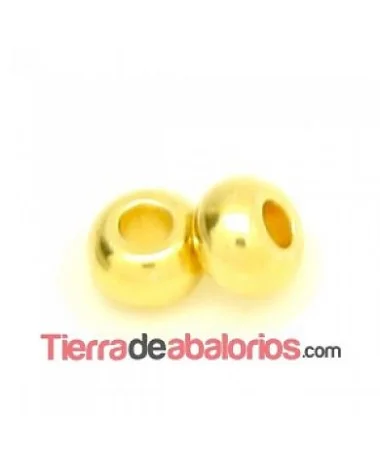 Bola Rondel 5x3mm Agujero 2mm, Dorada