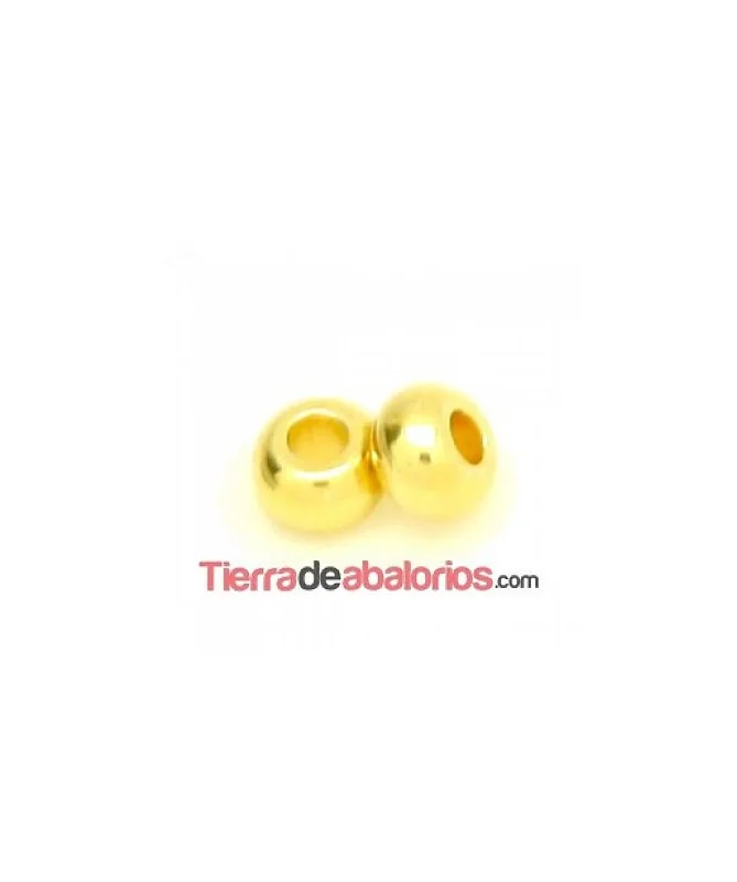 Bola Rondel 5x3mm Agujero 2mm, Dorada