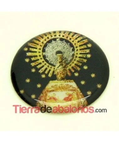 Cabujón Base Plana 20mm, Virgen del Pilar