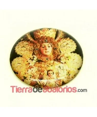 Cabujón Base Plana 20mm, Virgen del Rocío