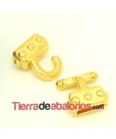 Cierre Garfio con Tachuelas 18x17mm Agujero 10x3mm Dorado