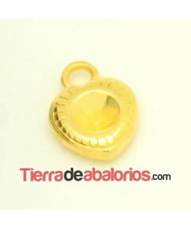 Colgante Corazón 11mm para Chatón SS29, Dorado Colgante Corazón 11mm para Chatón SS29, Dorado