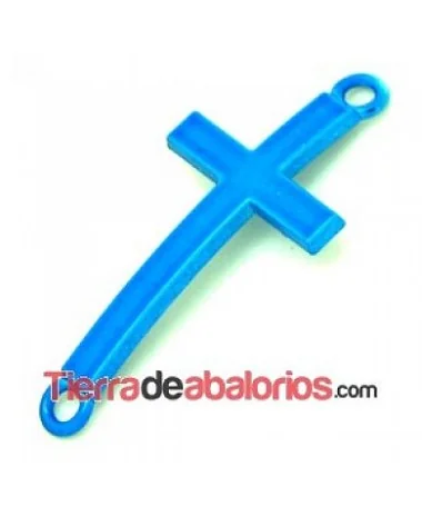 Conector Cruz Curvada 37x17mm, Azul Luminoso Conector Cruz Curvada 37x17mm, Azul Luminoso