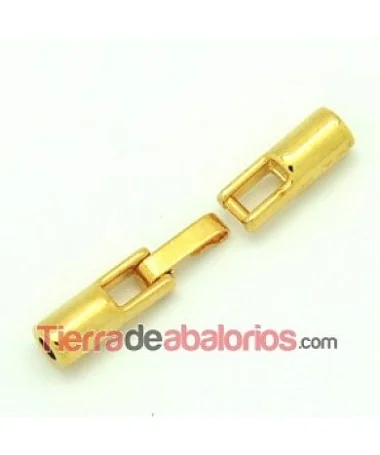Cierre Tubo con Trabilla Agujero 3mm Dorado Cierre Tubo con Trabilla Agujero 3mm Dorado