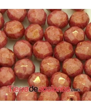 Facetada 8mm Opaque Rose Ceramic Look Facetada 8mm Opaque Rose Ceramic Look