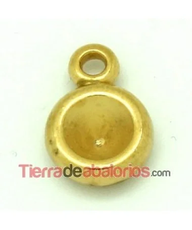 Colgante de 12mm para Chatón SS39, Dorado Colgante de 12mm para Chatón SS39, Dorado