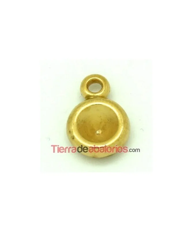 Colgante de 12mm para Chatón SS39, Dorado