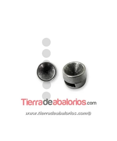 Entrepieza 10mm Agujero 6x2mm para Chatón SS39, Plateado