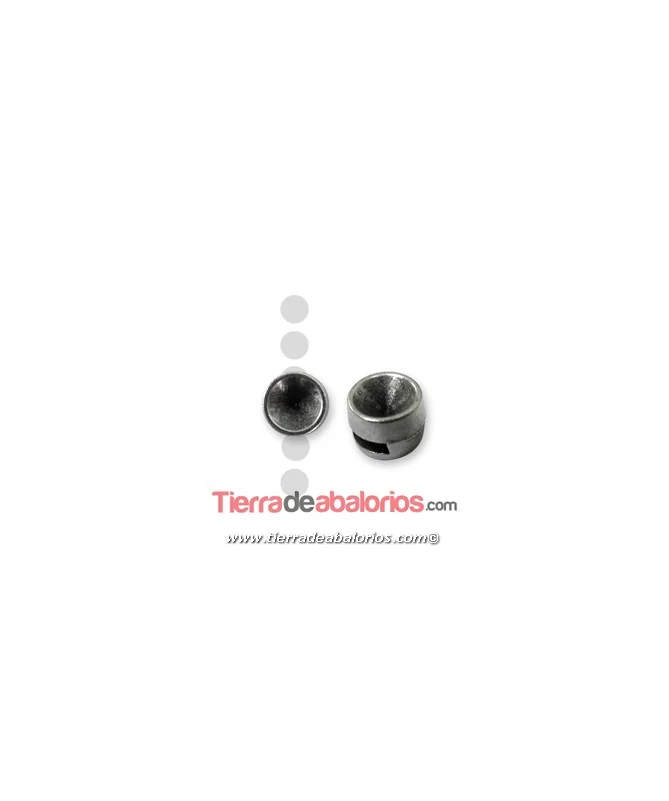 Entrepieza 10mm Agujero 6x2mm para Chatón SS39, Plateado