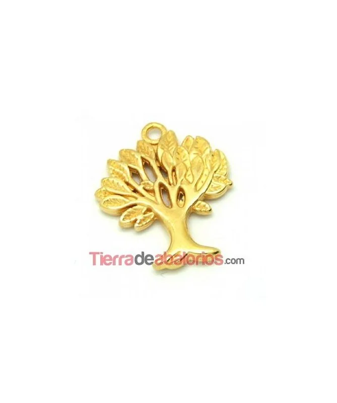 Colgante Arbol de los Deseos 29x23mm Dorado