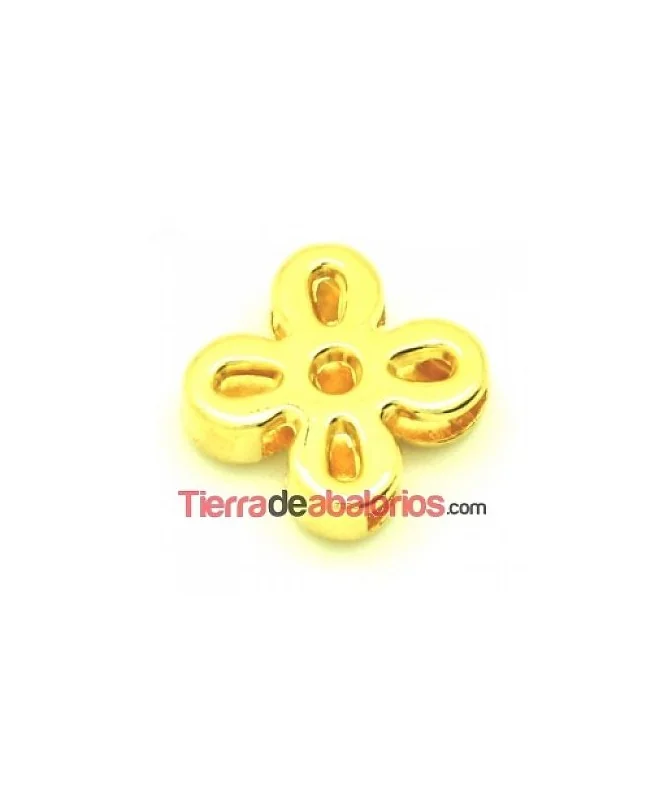 Pasador Flor 4 Pétalos 12mm Agujero 10x3mm Dorado