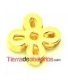 Pasador Flor 4 Pétalos 12mm Agujero 10x3mm Dorado