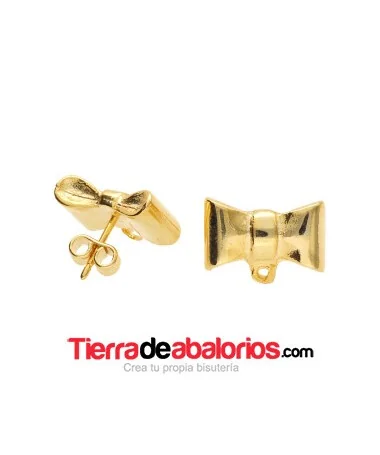 Pendiente Lazo 15x9mm con Anilla, Dorado