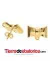 Pendiente Lazo 15x9mm con Anilla, Dorado