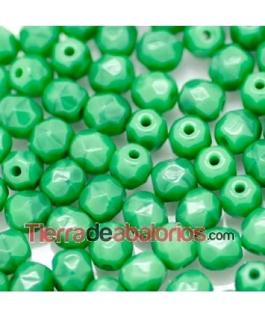 Facetada 4mm Verde Hierba Opaco Facetada 4mm Verde Hierba Opaco