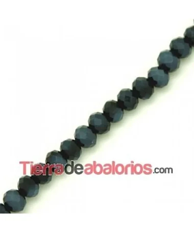 Rondel Facetado 6x5mm Agujero 1mm Hematite