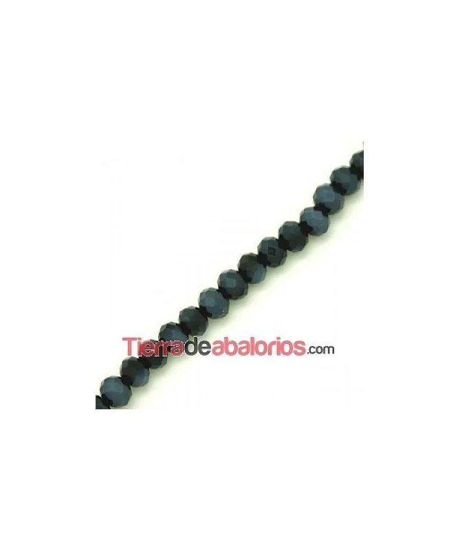 Rondel Facetado 6x5mm Agujero 1mm Hematite