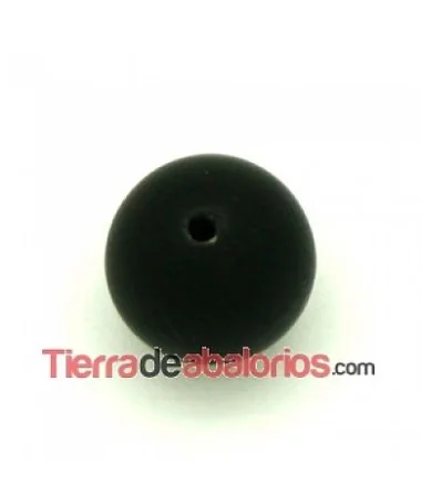 Lava Sintética Bola 10mm Agujero 1,2mm Negro Mate