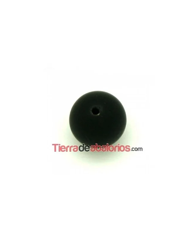 Lava Sintética Bola 10mm Agujero 1,2mm Negro Mate