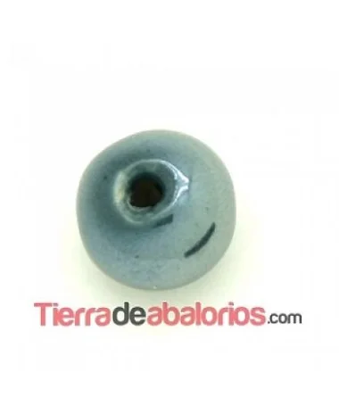 Cerámica Bola 13x11mm Agujero 2,5mm Gris Irisado Cerámica Bola 13x11mm Agujero 2,5mm Gris Irisado