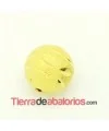 Bola 12mm Agujero 1,8mm Tallada Brillante Dorada