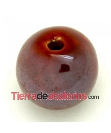 Cerámica Bola 15mm Agujero 2,5mm Granate Irisado Cerámica Bola 15mm Agujero 2,5mm Granate Irisado