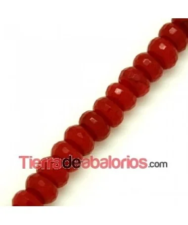 Agata Rondel Facetada 8x5mm Agujero 1mm Rojo Cereza Agata Rondel Facetada 8x5mm Agujero 1mm Rojo Cereza