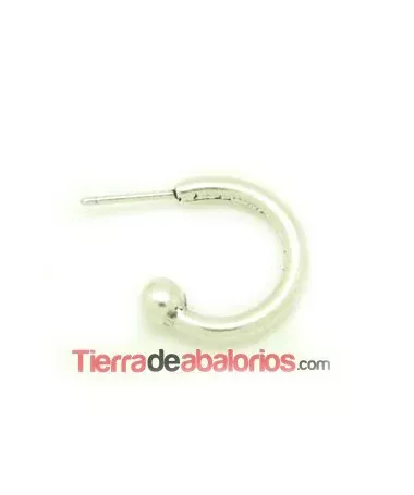 Pendiente Aro Diámetro 18mm, Plateado Pendiente Aro Diámetro 18mm, Plateado