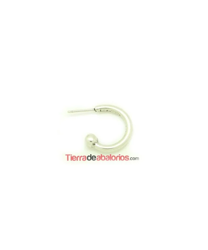 Pendiente Aro Diámetro 18mm, Plateado