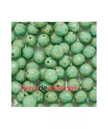 Facetada 8mm Opaque Green Turquoise Travertin