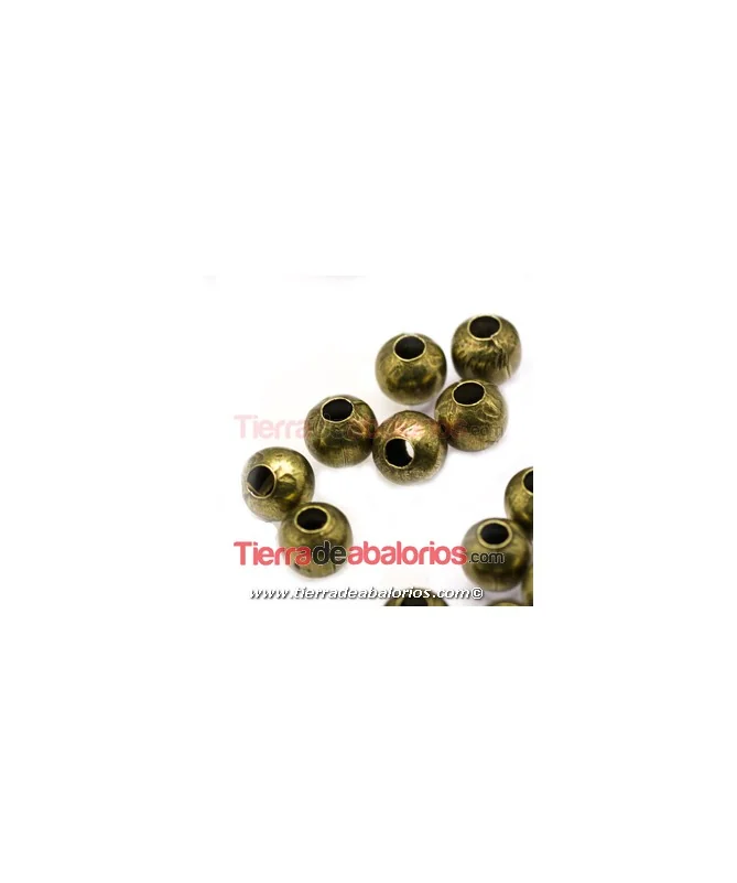 Bola de Latón 6mm Agujero 2,3mm Oro Viejo