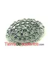 Imperdible Filigrana Oval 40x28mm para Chatones, Plata Vieja