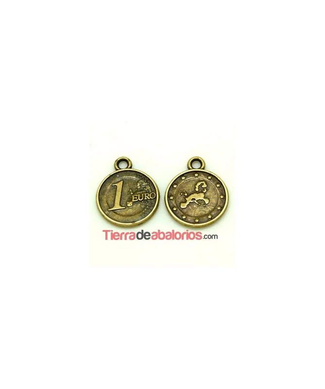 Colgante Moneda Euro 15mm, Oro Viejo