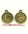 Colgante Moneda Euro 15mm, Oro Viejo