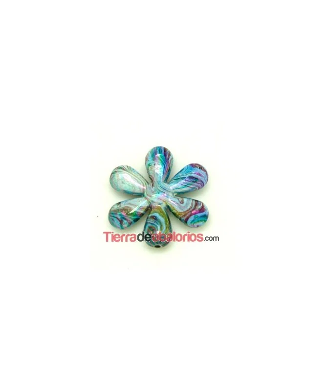 Flor Acrilica 34mm Azul