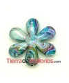 Flor Acrilica 34mm Azul