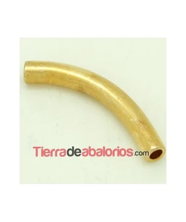 Tubo Curvo 45x6mm, Agujero 3,5mm Dorado