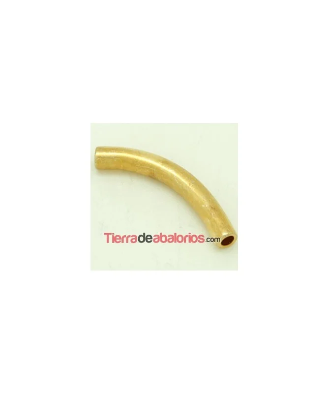 Tubo Curvo 45x6mm, Agujero 3,5mm Dorado