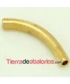 Tubo Curvo 45x6mm, Agujero 3,5mm Dorado