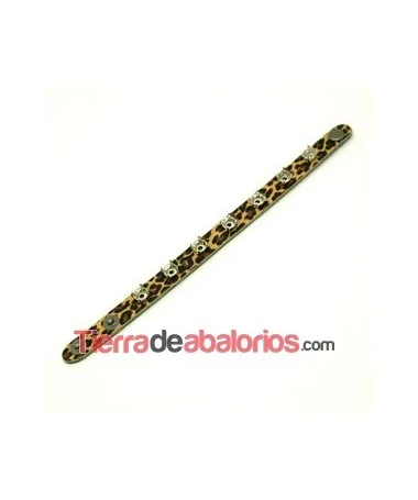 Pulsera de Cuero para Chatones SS39, color Leopardo Pulsera de Cuero para Chatones SS39, color Leopardo