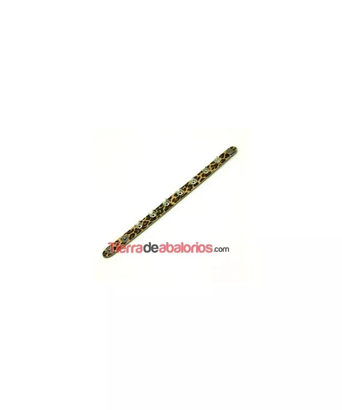 Pulsera de Cuero para Chatones SS39, color Leopardo