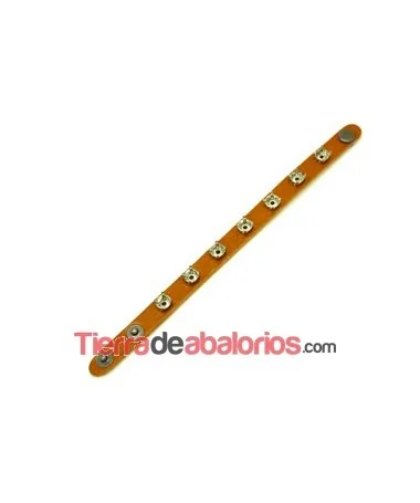 Pulsera de Cuero para Chatones SS39, color Camel