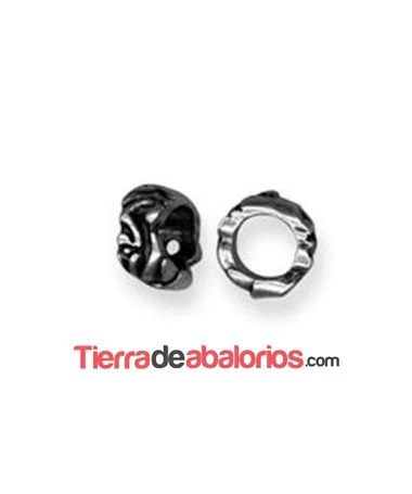 Aro Tallado 16x9mm Agujero 10mm, Plateado