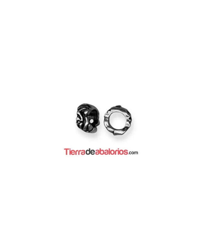 Aro Tallado 16x9mm Agujero 10mm, Plateado