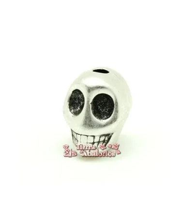 Calavera 18x14mm Agujero 3mm, Plateado