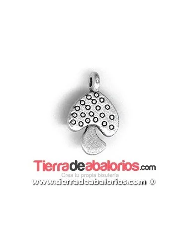 Colgante Seta 14x10mm con Anilla, Plateado