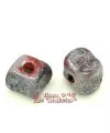 Cerámica Cubo Irregular 14x19mm Agujero 4mm Purple Mosaic