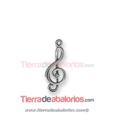 Colgante Clave de Sol 27x10mm, Plateada Colgante Clave de Sol 27x10mm, Plateada