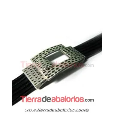 Cierre Hebilla 49x25mm Agujero 15x2,5mm, Plateado