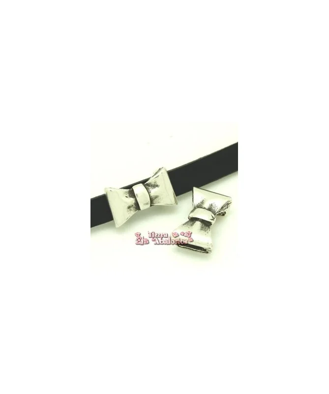 Lazo Pajarita 25x15mm Agujero 10x3mm Plateado